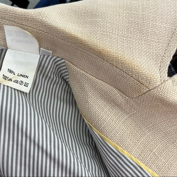 Barney's New York Linen Blazer Peacoat Jacket - Picture 8 of 12